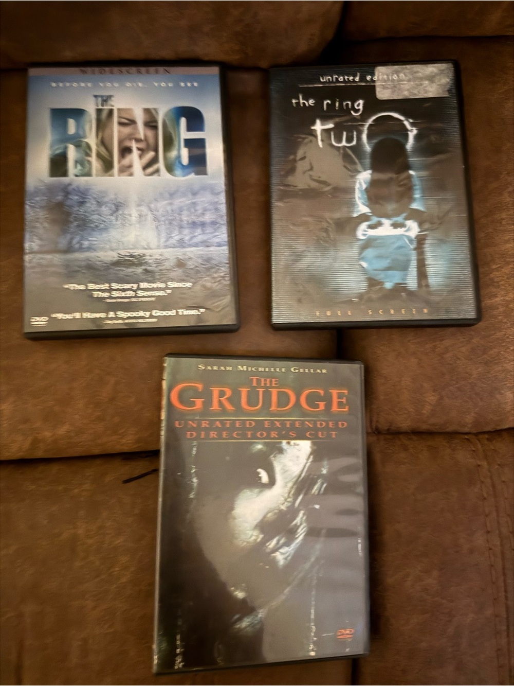 The Ring • The Ring Two • The Grudge - Horror DVD Lot (Black/Blue)